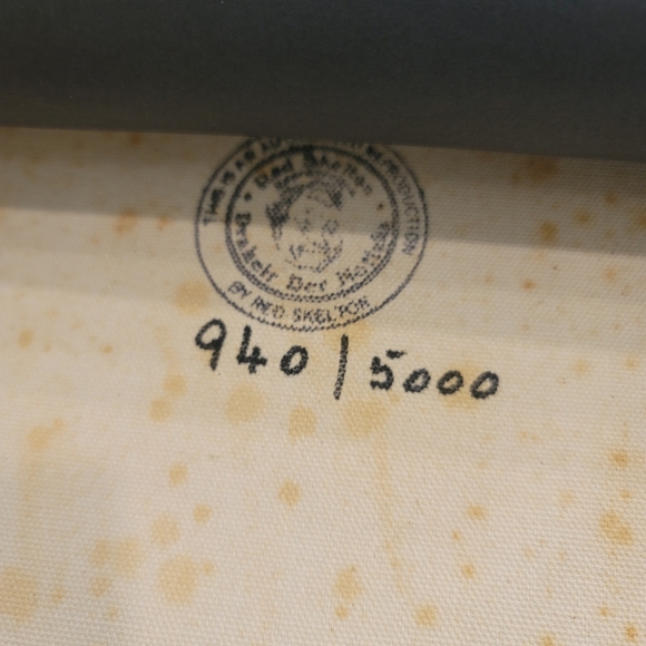 Red Skelton "Old Glory" Freddie clown number 940/5000 signed canvas framed rare - Picture 8 of 11